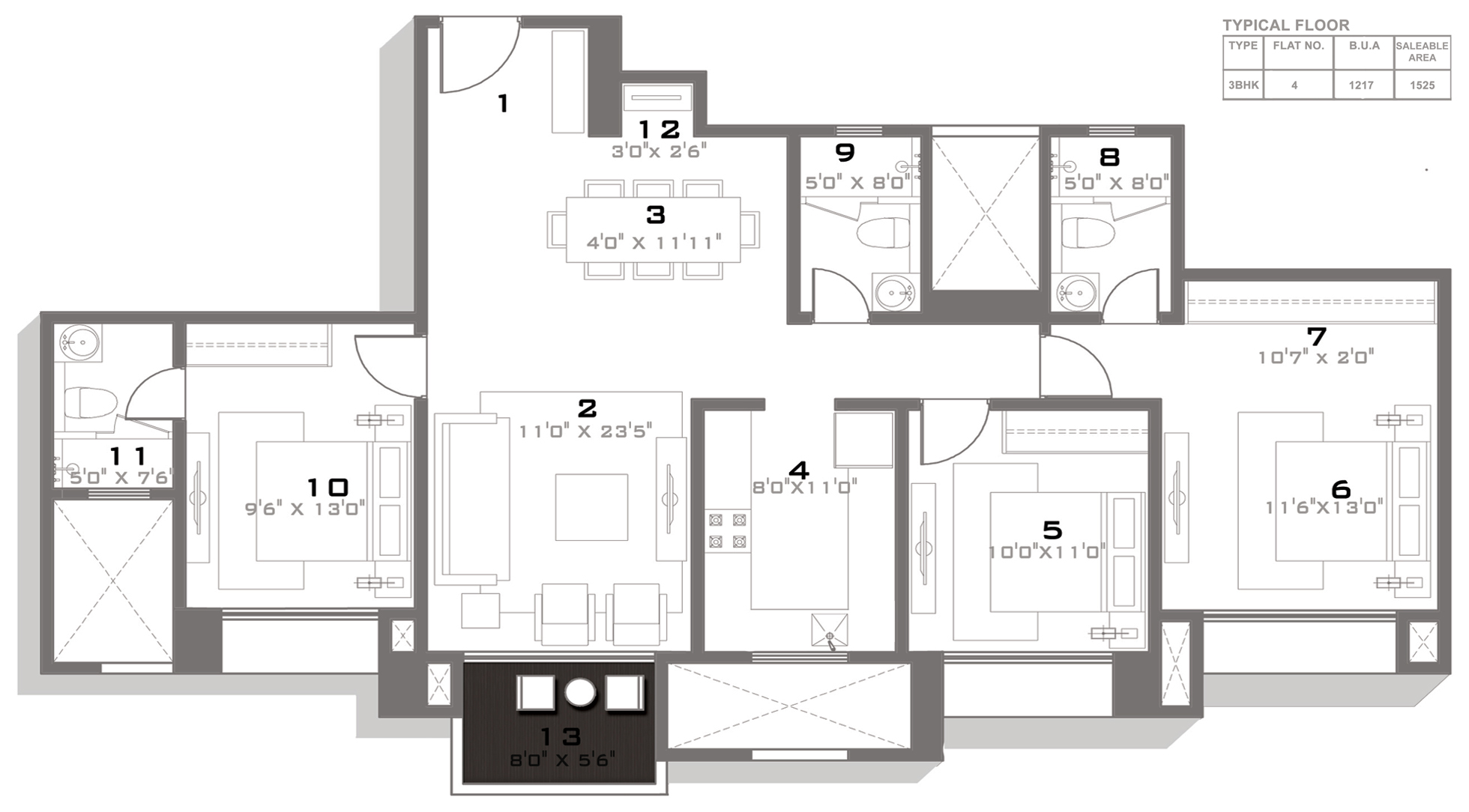 3 Bhk Resale Apartment at HIranandani Upscale, OMR Road